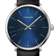  Shop Authentic Calvin Klein High Noon Quartz Blue Dial Black Leather Strap Watch for Men - K8M211CN - Luxxuri