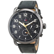  Shop Authentic Tommy Hilfiger Briggs Black Dial Black Leather Strap Watch for Men - 1791426 - Luxxuri