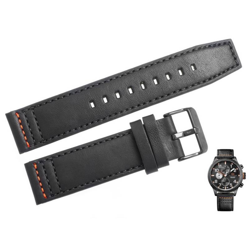  Shop Authentic Tommy Hilfiger Trent Multifunction Black Dial Black Leather Strap Watch for Men - 1791136 - Luxxuri