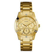  Shop Authentic Guess Crystal Multifunction Gold Dial Gold Steel Strap Watch for Women - W0778L2 - Luxxuri