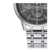  Shop Authentic Tommy Hilfiger Kyle Chronograph Grey Dial Silver Steel Strap Watch for Men - 1791632 - Luxxuri