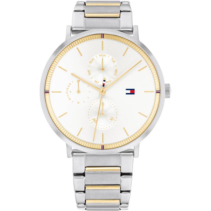  Shop Authentic Tommy Hilfiger Blake Silver Dial Two Tone Steel Strap Watch for Women - 1781908 - Luxxuri