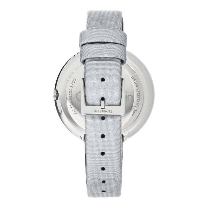  Shop Authentic Calvin Klein Chic Silver Dial White Leather Strap Watch for Women - K7N23UP8 - Luxxuri