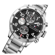  Shop Authentic Tommy Hilfiger Cool Sport Multifunction Black Dial Silver Steel Strap Watch for Men - 1791141 - Luxxuri