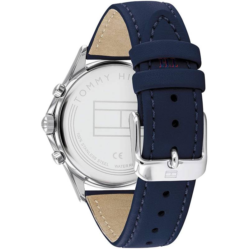  Shop Authentic Tommy Hilfiger Ari Quartz Diamonds Blue Dial Blue Leather Strap Watch for Women - 1781979 - Luxxuri