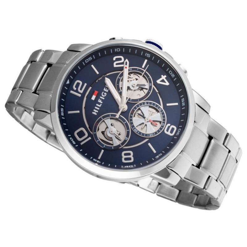  Shop Authentic Tommy Hilfiger Keagan Blue Dial Silver Steel Strap Watch for Men - 1791293 - Luxxuri