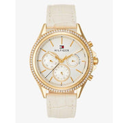  Shop Authentic Tommy Hilfiger Ari Diamonds White Dial Cream Leather Strap Watch for Women - 1781982 - Luxxuri
