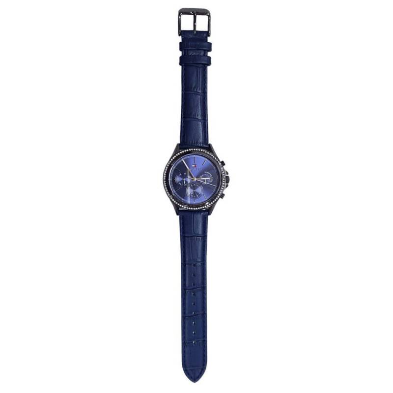 Shop Authentic Tommy Hilfiger Ari Quartz Diamonds Blue Dial Blue Leather Strap Watch for Women - 1781979 - Luxxuri