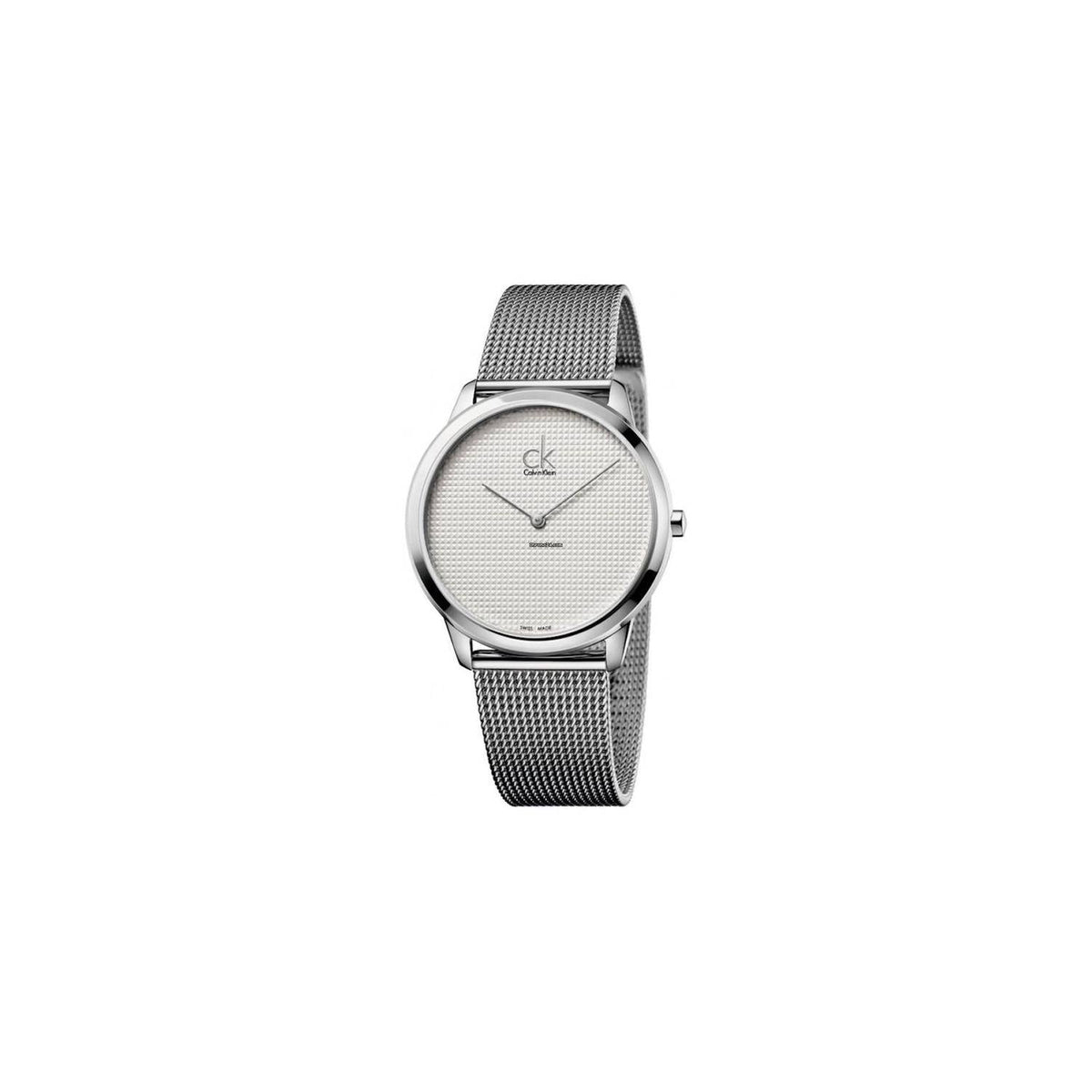  Shop Authentic Calvin Klein Minimal White Dial Silver Mesh Bracelet Watch for Men - K3M2112Y - Luxxuri