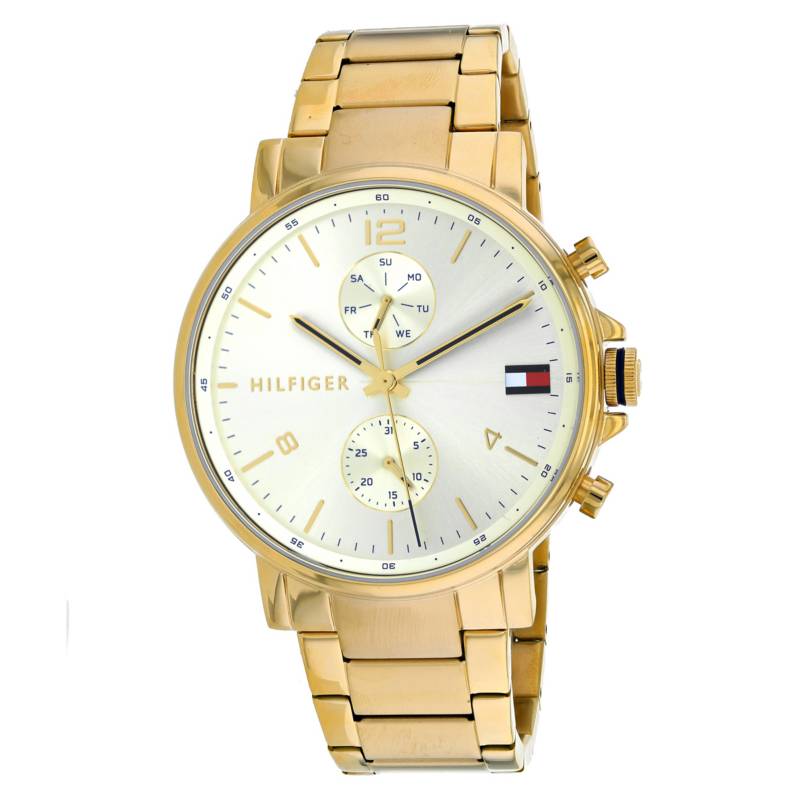  Shop Authentic Tommy Hilfiger Daniel White Dial Gold Steel Strap Watch for Men - 1710415 - Luxxuri