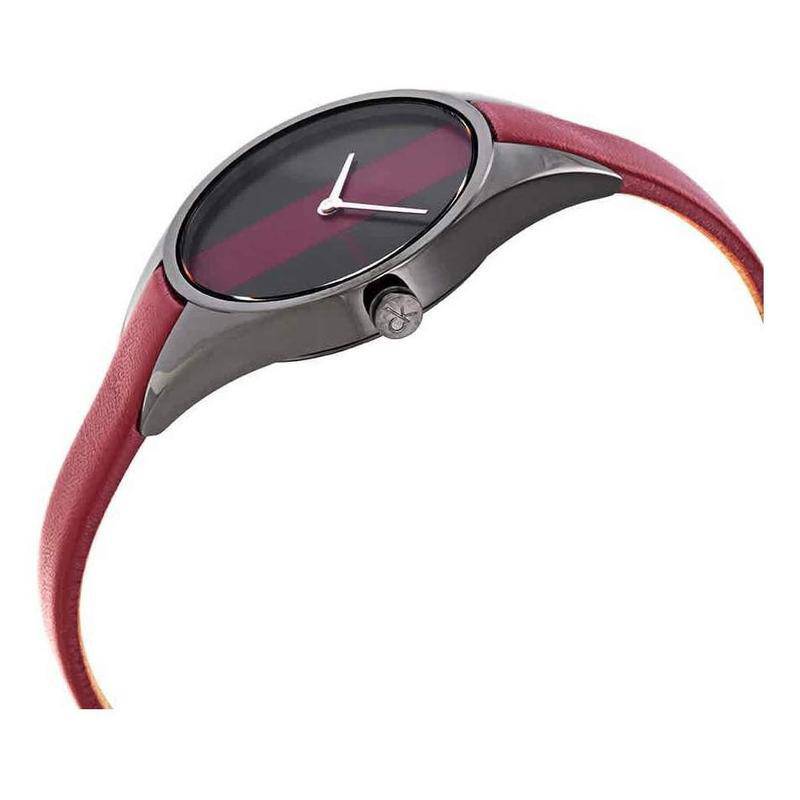  Shop Authentic Calvin Klein Rebel Red Black Dial Red Leather Strap Watch for Women - K8P237U1 - Luxxuri