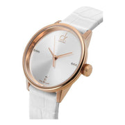  Shop Authentic Calvin Klein Accent White Dial White Leather Strap Watch for Women - K2Y2Y6KW - Luxxuri