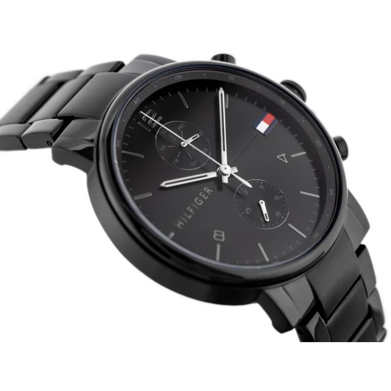  Shop Authentic Tommy Hilfiger Daniel Black Dial Black Steel Strap Watch for Men - 1710414 - Luxxuri
