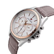  Shop Authentic Tommy Hilfiger Ari Diamonds White Dial Grey Leather Strap Watch for Women - 1781980 - Luxxuri