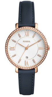  Shop Authentic Fossil Jacqueline White Dial Blue Leather Strap Watch for Women - ES4291 - Luxxuri