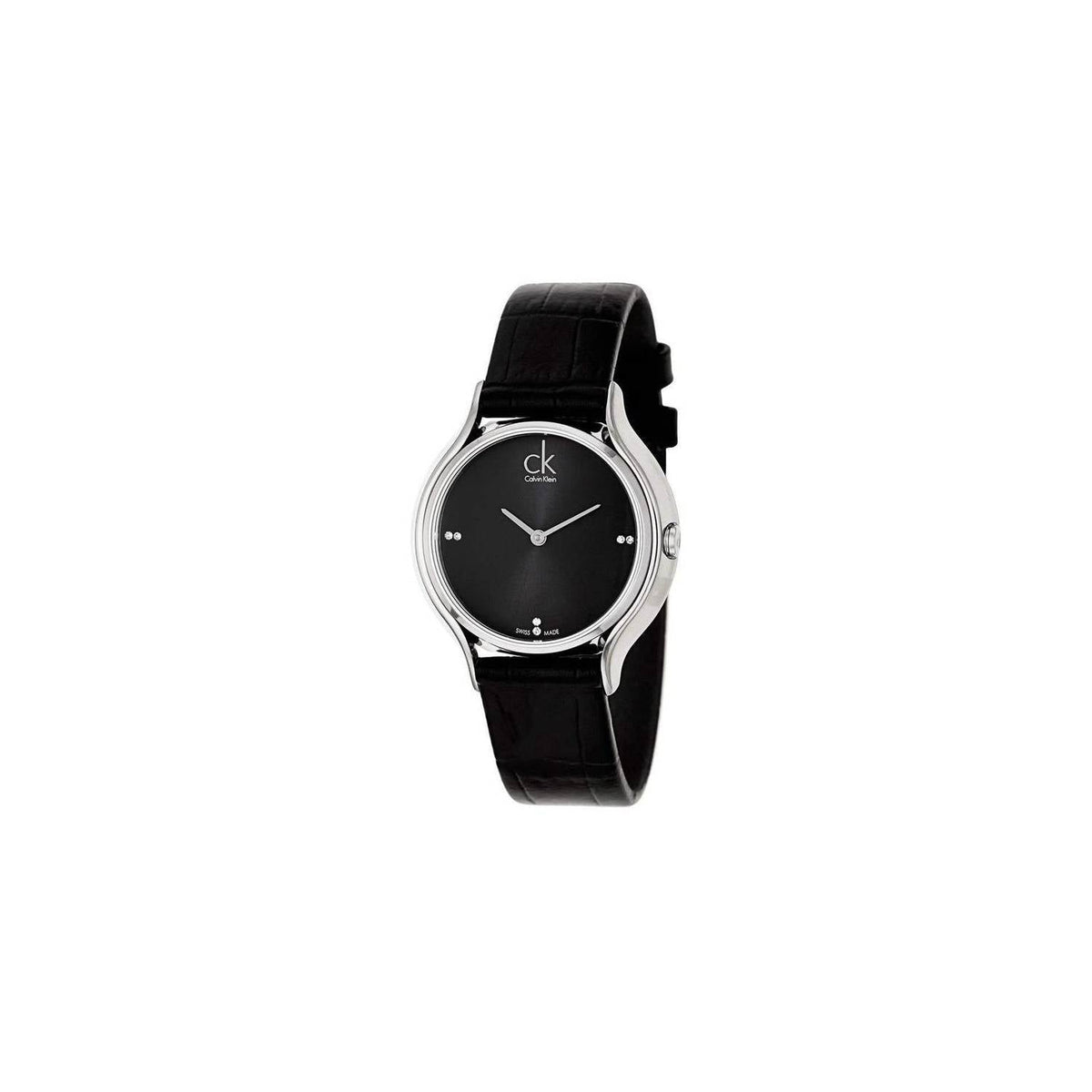  Shop Authentic Calvin Klein Skirt Black Dial Black Leather Strap Watch for Women - K2U231CS - Luxxuri