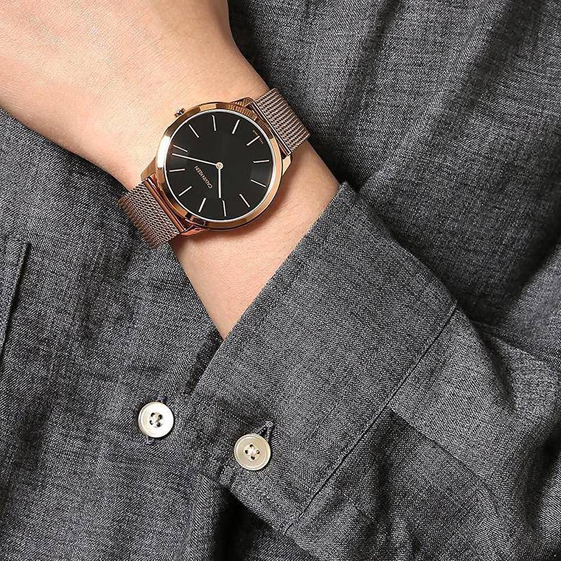  Shop Authentic Calvin Klein Minimal Black Dial Rose Gold Mesh Bracelet Watch for Men - K3M2162Y - Luxxuri