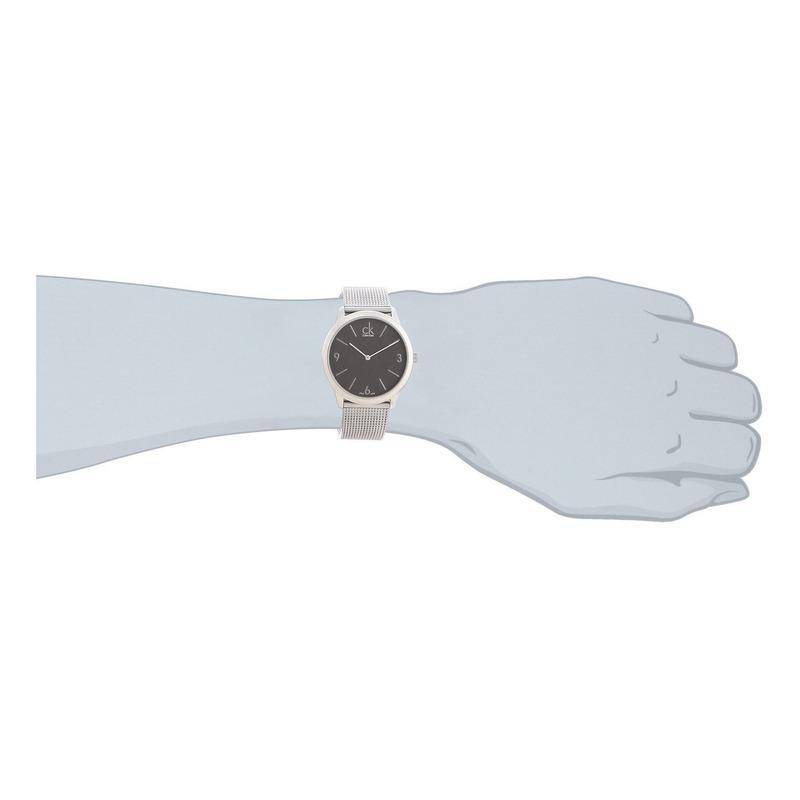 Shop Authentic Calvin Klein Minimal Grey Dial Silver Mesh Bracelet Watch for Men - K3M51154 - Luxxuri