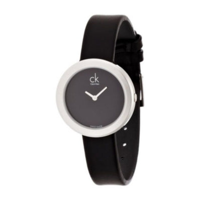  Shop Authentic Calvin Klein Firm Black Dial Black Leather Strap Watch for Women - K3N231C1 - Luxxuri