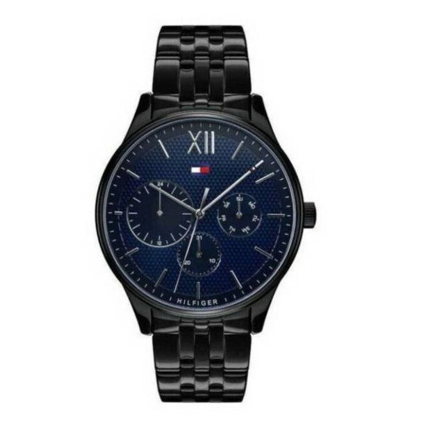  Shop Authentic Tommy Hilfiger Damon Quartz Chronograph Blue Dial Black Steel Strap Watch for Men - 1791454 - Luxxuri