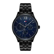  Shop Authentic Tommy Hilfiger Damon Quartz Chronograph Blue Dial Black Steel Strap Watch for Men - 1791454 - Luxxuri