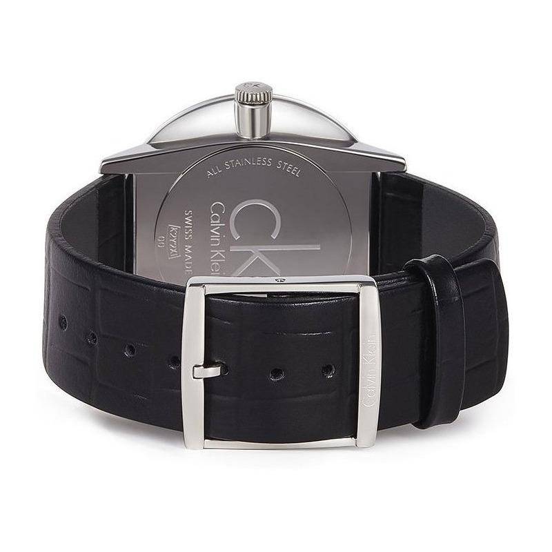  Shop Authentic Calvin Klein Grey Dial Black Leather Strap Watch for Women - K2Y2Y1CU - Luxxuri