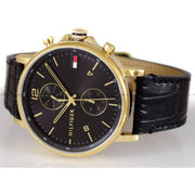 Shop Authentic Tommy Hilfiger Daniel Black Dial Black Leather Strap Watch for Men - 1710417 - Luxxuri