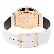  Shop Authentic Calvin Klein Accent White Dial White Leather Strap Watch for Women - K2Y2X6K6 - Luxxuri