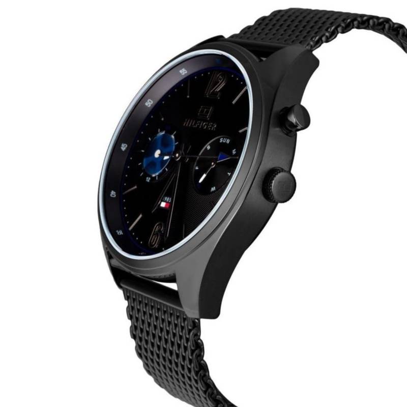  Shop Authentic Tommy Hilfiger Deacon Analog Black Dial Black Mesh Bracelet Watch for Men - 1791547 - Luxxuri