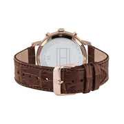  Shop Authentic Tommy Hilfiger Evan White Dial Brown Leather Strap Watch for Men - 1710394 - Luxxuri