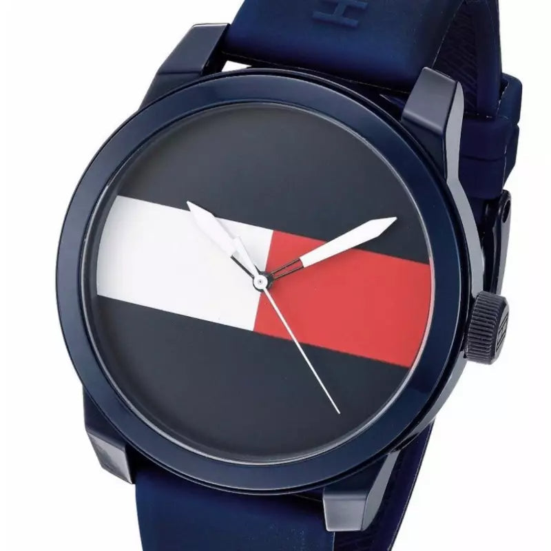 Shop Authentic Tommy Hilfiger Denim Quartz Blue Dial Blue Rubber Strap Watch for Men - 1791322 - Luxxuri