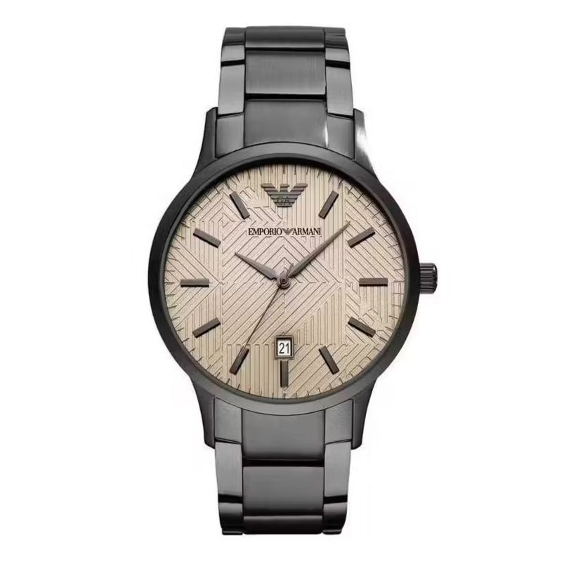  Shop Authentic Emporio Armani Renato Quartz Beige Dial Grey Steel Strap Watch For Men - AR11183 - Luxxuri