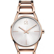  Shop Authentic Calvin Klein Stately White Dial Rose Gold Steel Strap Watch for Women - K3G23626 - Luxxuri