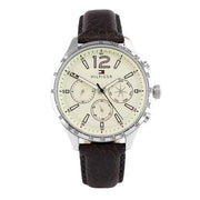  Shop Authentic Tommy Hilfiger Gavin Chronograph White Dial Brown Leather Strap Watch for Men - 1791467 - Luxxuri