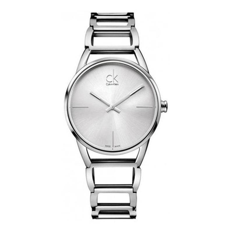  Shop Authentic Calvin Klein Stately Silver Dial Silver Steel Strap Watch for Women - K3G23128 - Luxxuri