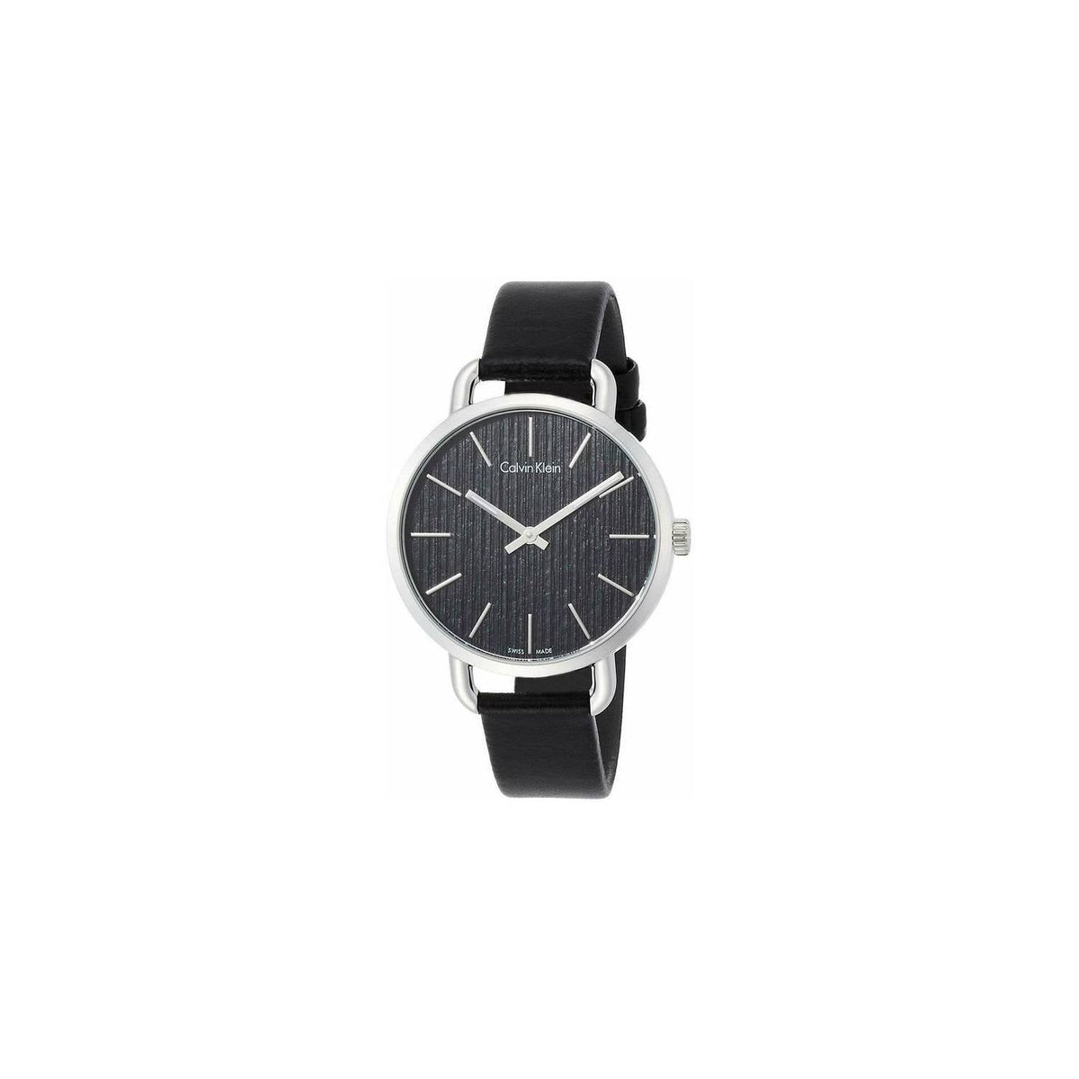  Shop Authentic Calvin Klein Even Black Dial Black Leather Strap Watch for Women - K7B231C1 - Luxxuri