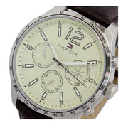  Shop Authentic Tommy Hilfiger Gavin Chronograph White Dial Brown Leather Strap Watch for Men - 1791467 - Luxxuri