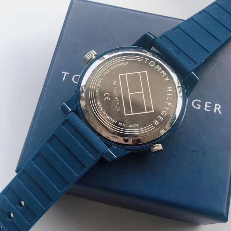  Shop Authentic Tommy Hilfiger Denim Blue Dial Blue Rubber Strap Watch for Men - 1791556 - Luxxuri
