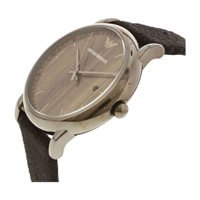  Shop Authentic Emporio Armani Luigi Analog Brown Dial Black Leather Strap Watch For Men - AR11156 - Luxxuri