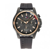  Shop Authentic Tommy Hilfiger Mason Black Dial Black Rubber Strap Watch for Men - 1791792 - Luxxuri
