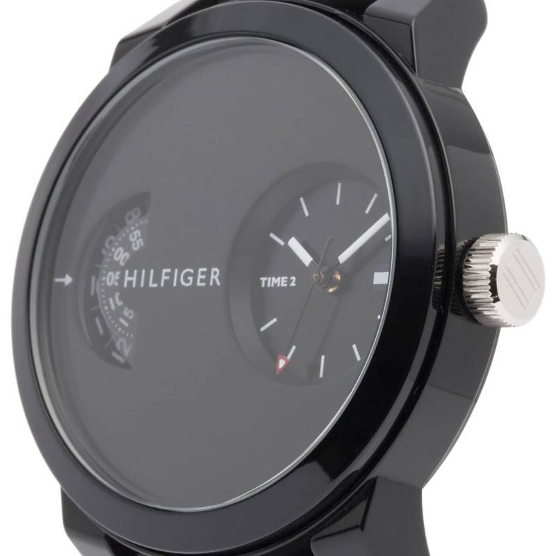  Shop Authentic Tommy Hilfiger Denim Black Dial Black Rubber Strap Watch for Men - 1791555 - Luxxuri