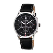  Shop Authentic Tommy Hilfiger Kyle Quartz Black Dial Black Leather Strap Watch for Men - 1791630 - Luxxuri