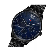  Shop Authentic Tommy Hilfiger Damon Quartz Chronograph Blue Dial Black Steel Strap Watch for Men - 1791454 - Luxxuri