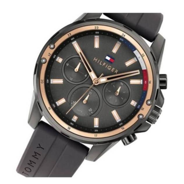  Shop Authentic Tommy Hilfiger Mason Black Dial Black Rubber Strap Watch for Men - 1791792 - Luxxuri