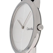  Shop Authentic Calvin Klein Minimal Silver Dial Black Leather Strap Watch for Men - K3M211CY - Luxxuri