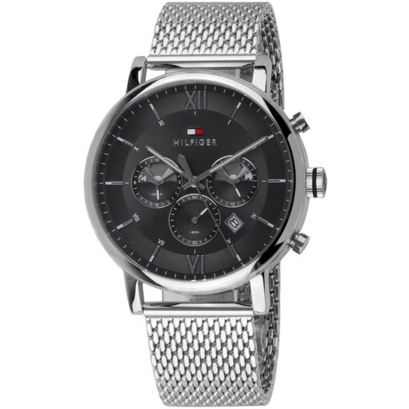  Shop Authentic Tommy Hilfiger Evan Grey Dial Silver Mesh Bracelet Watch for Men - 1710396 - Luxxuri