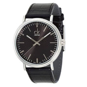  Shop Authentic Calvin Klein Surround Black Dial Black Leather Strap Watch for Men - K3W211C1 - Luxxuri