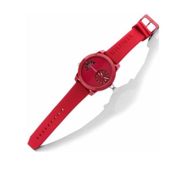  Shop Authentic Tommy Hilfiger Denim Red Dial Red Rubber Strap Watch for Men - 1791557 - Luxxuri