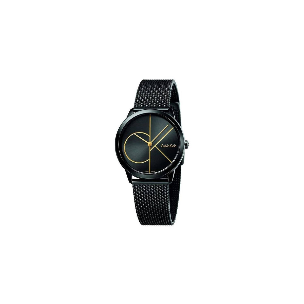  Shop Authentic Calvin Klein Minimal Black Dial Black Mesh Bracelet Watch for Women - K3M224X1 - Luxxuri