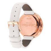  Shop Authentic Calvin Klein Chic White Dial White Leather Strap Watch for Women - K7N236K2 - Luxxuri